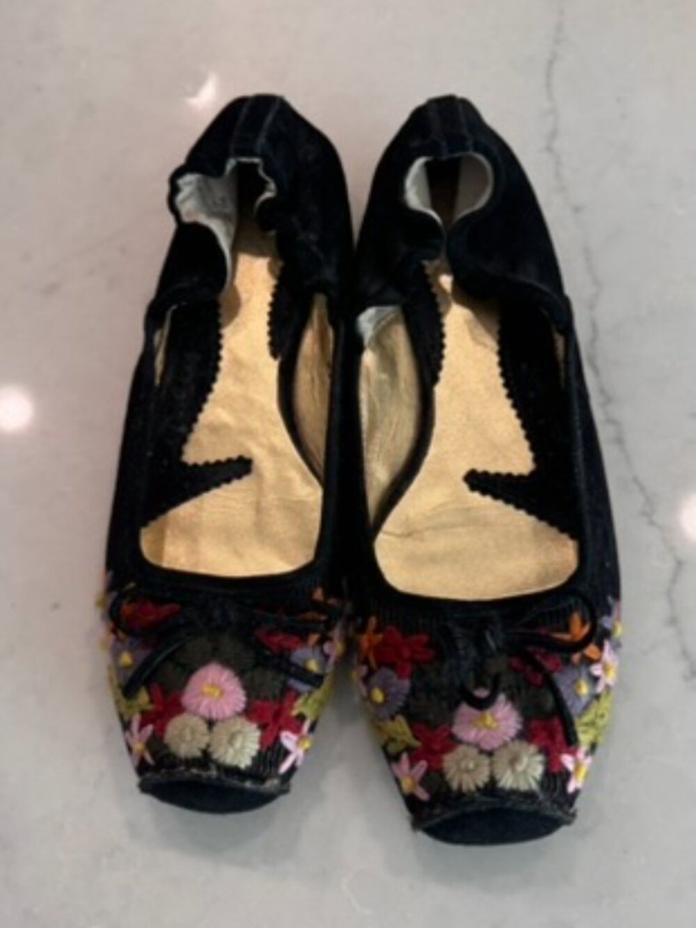 ZINC square toe embroidered Ballet flat shoe size 9 Anthropologie - Picture 2 of 6